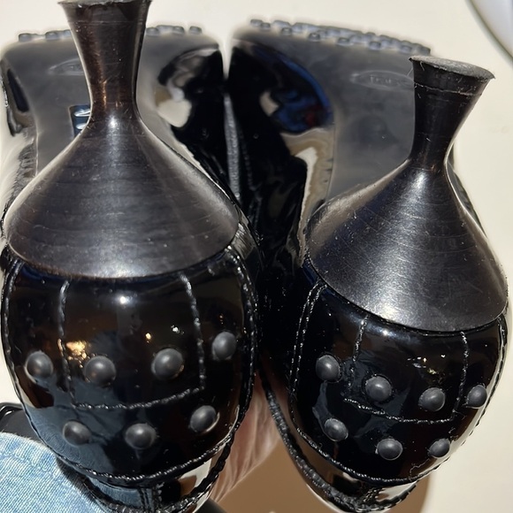 TOD’S Made In Italy Black Loafer Driving Shoe Style Patent Pumps Women’s Size 7 - Picture 9 of 11